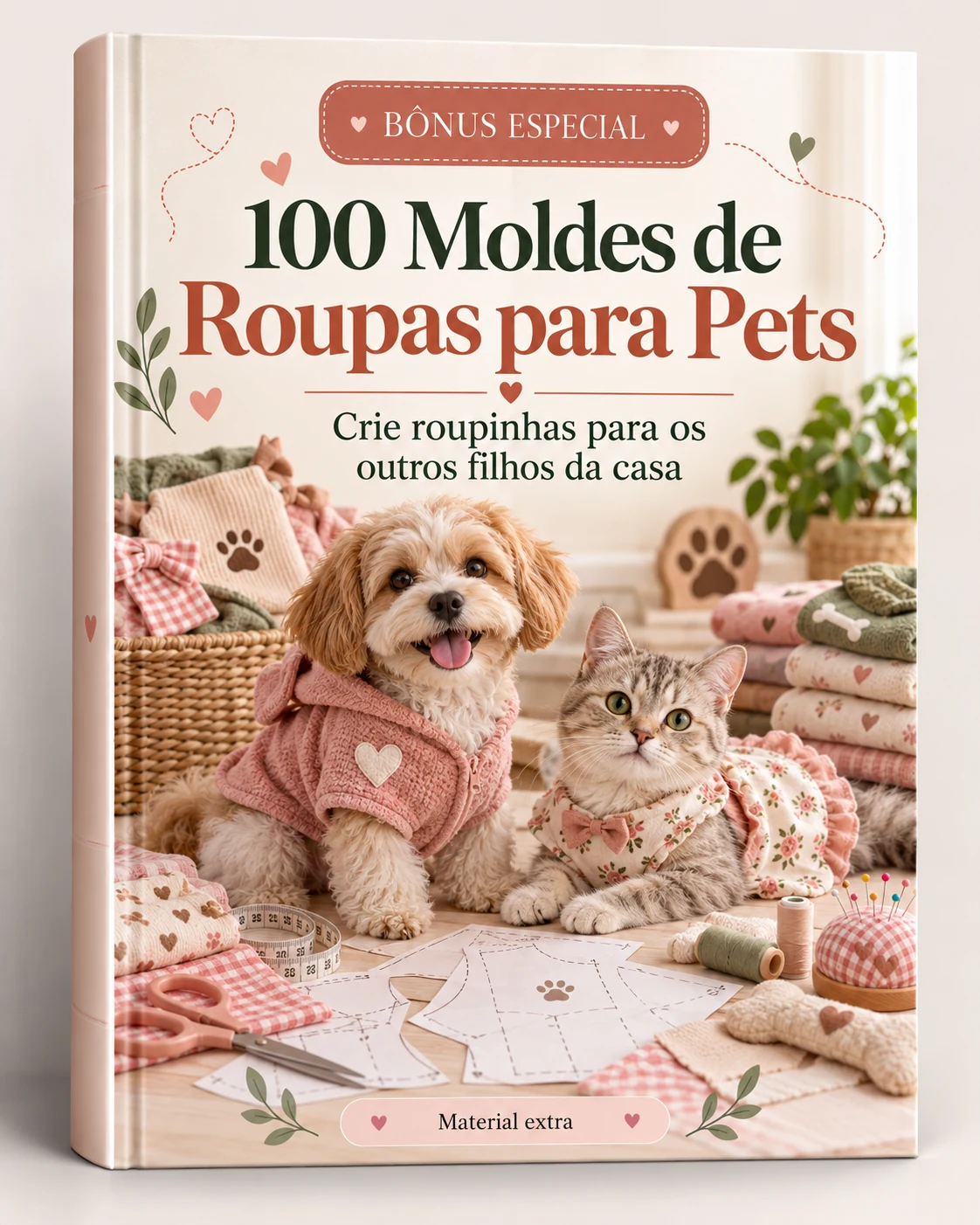 Capa do bônus especial 100 Moldes de Roupas para Pets